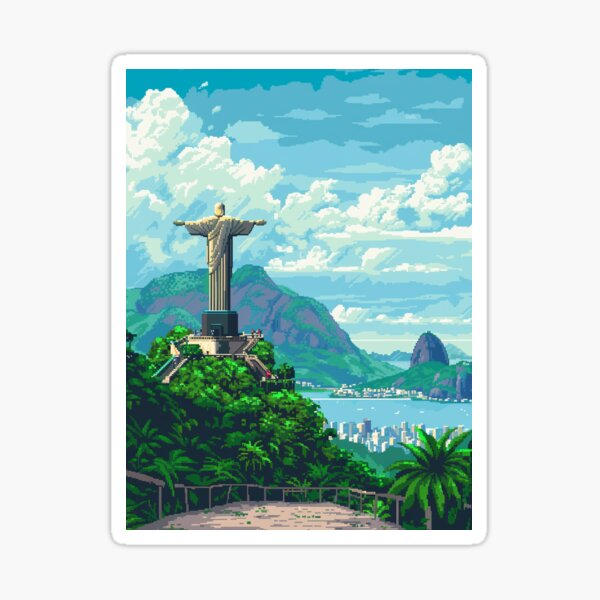 Item preview, Christ The Redeemer Pixel Art  designed and sold by SaintCurio.