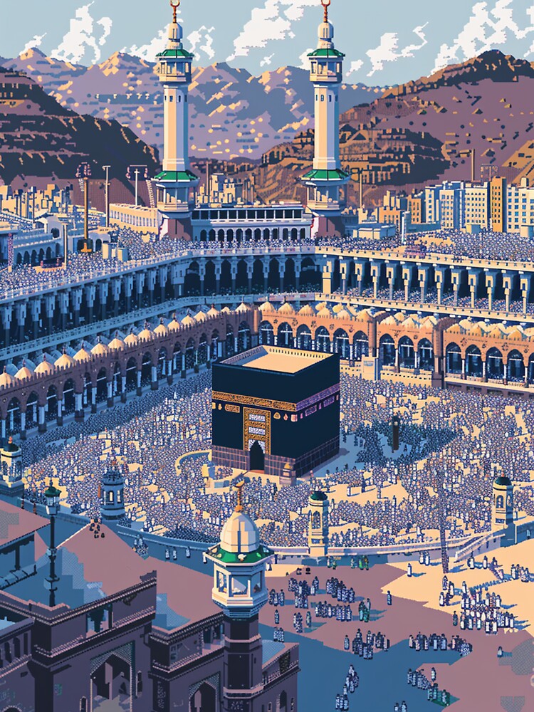 Thumbnail 3 of 3, Sticker, Kaaba Mecca Pixel Art designed and sold by SaintCurio.