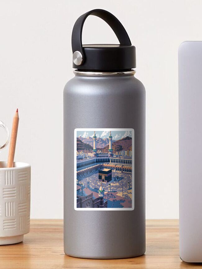 Thumbnail 1 of 3, Sticker, Kaaba Mecca Pixel Art designed and sold by SaintCurio.