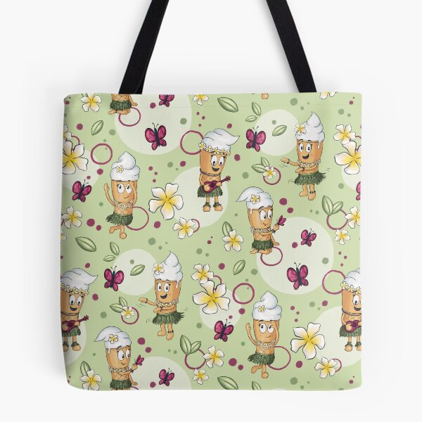 Item preview, Half drop repeat pattern Ice Cream Hawaii vibes green designed and sold by Chariss-art.