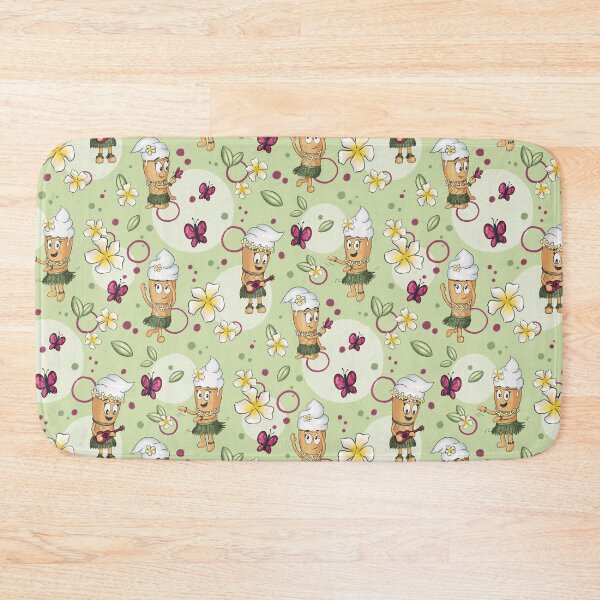 Item preview, Half drop repeat pattern Ice Cream Hawaii vibes green designed and sold by Chariss-art.