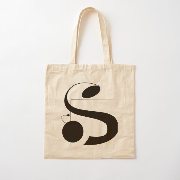 CALLIGRAPHY LETTER S Cotton Tote Bag