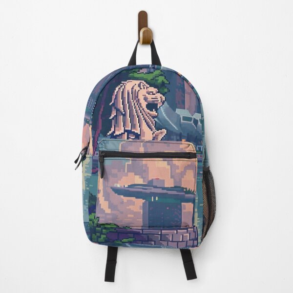Item preview, Singapore Merlion and Marina Bay Sands Pixel Art designed and sold by SaintCurio.