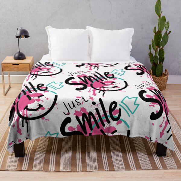 Item preview, Abstract black and pink urban Graffiti street art style smile slogan. designed and sold by Riva Begum.