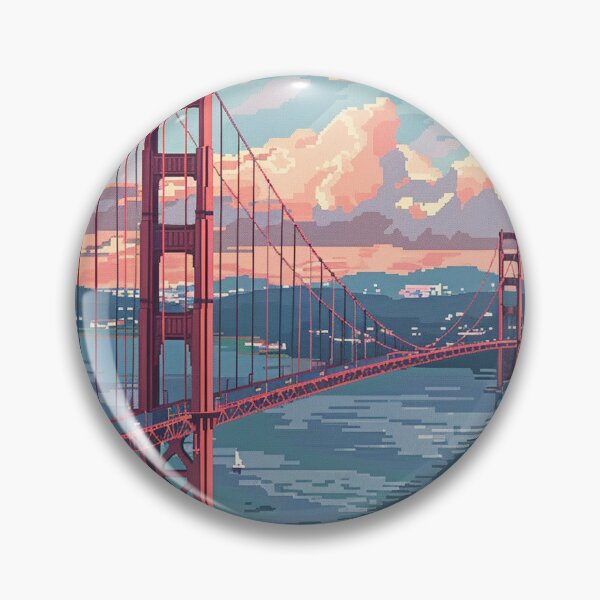 Item preview, Golden Gate Bridge San Fransisco Pixel Art  designed and sold by SaintCurio.