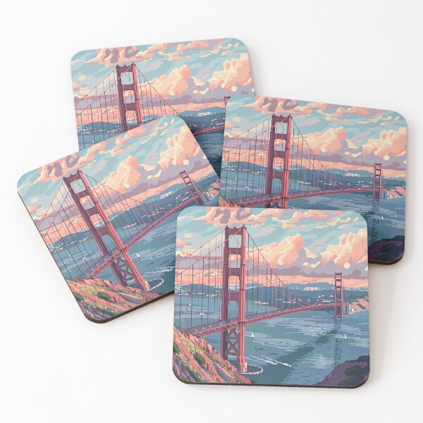 Item preview, Golden Gate Bridge San Fransisco Pixel Art  designed and sold by SaintCurio.