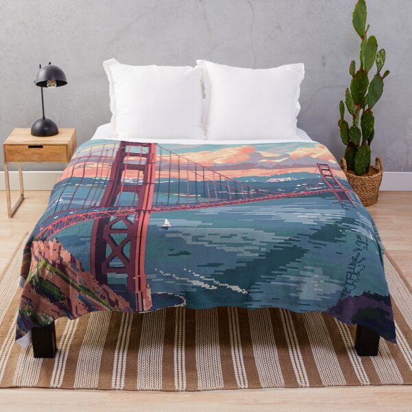 Item preview, Golden Gate Bridge San Fransisco Pixel Art  designed and sold by SaintCurio.