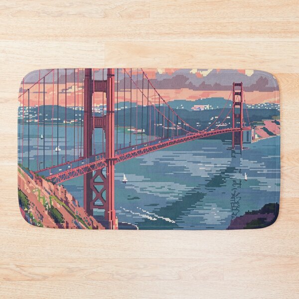 Item preview, Golden Gate Bridge San Fransisco Pixel Art designed and sold by SaintCurio.