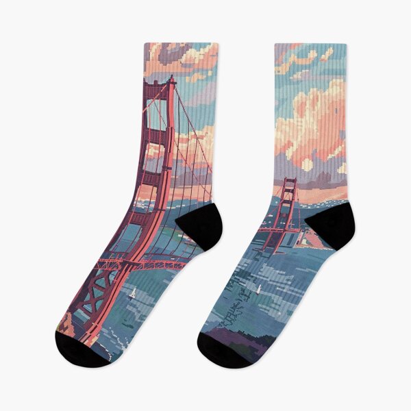 Item preview, Golden Gate Bridge San Fransisco Pixel Art  designed and sold by SaintCurio.