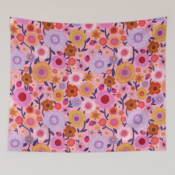 Item preview, Pink Strawberry Floral designed and sold by Janet Broxon.