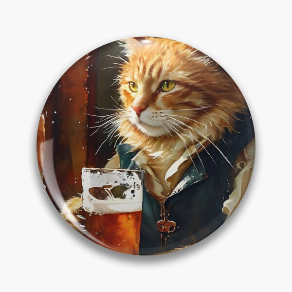 Item preview, Cat drinking a beer designed and sold by Jambonfromage.
