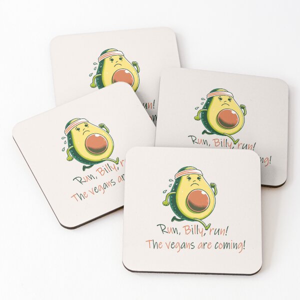 Artikelvorschau, Run Billy Avocado - Vegan Chase Humor T-Shirt entworfen und verkauft von FarBeyound.
