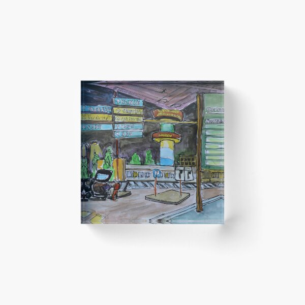 Item preview, Watercolor Sketch - Hamburg Airport at Night designed and sold by Igor Pozdnyakov.
