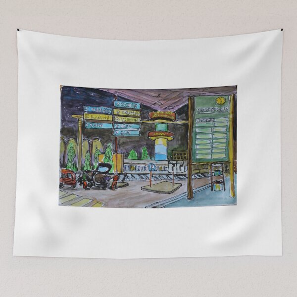 Item preview, Watercolor Sketch - Hamburg Airport at Night designed and sold by Igor Pozdnyakov.