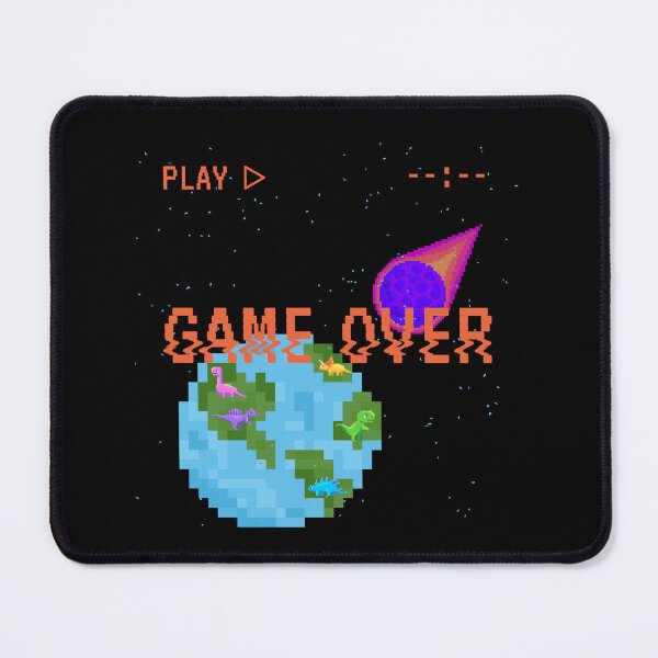 Item preview, Dinosaur Ending Asteroid - Game Over 80's Video Game designed and sold by LivingRoomZoo.