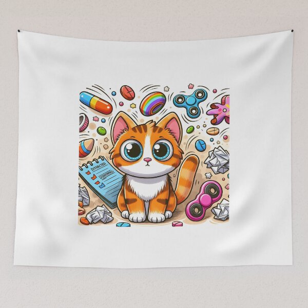 Item preview, ADHD cat designed and sold by Hustl3AsUsu4l.