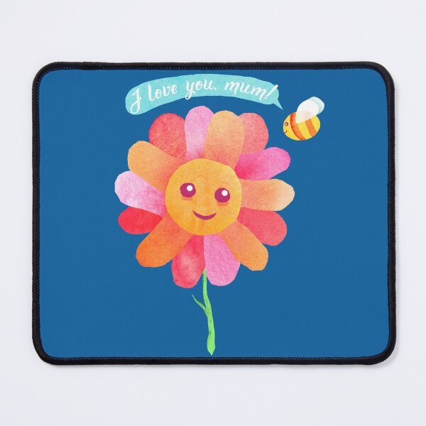 Item preview, I Love You Mum Flower and Honey Bee Art designed and sold by vonplatypus.