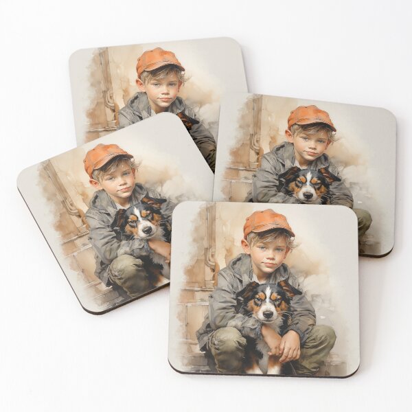 Item preview, Little boy and dog designed and sold by PetsArt.