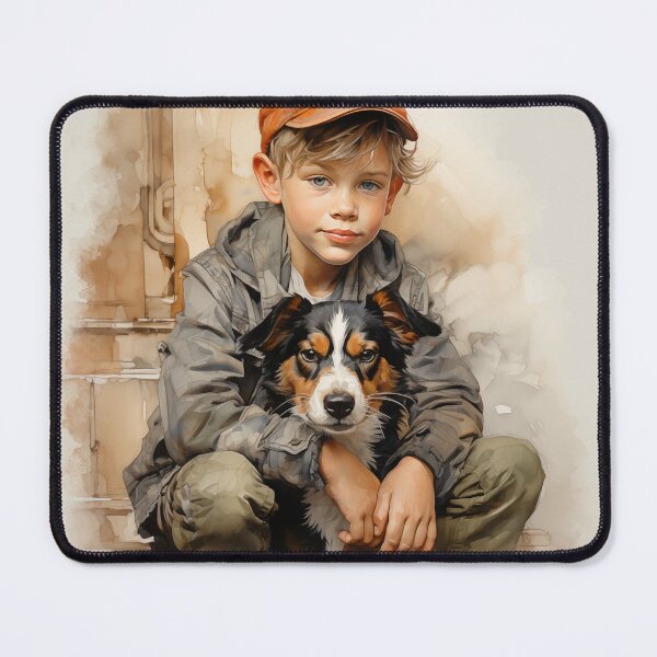 Item preview, Little boy and dog designed and sold by PetsArt.