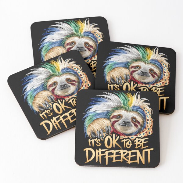 Item preview, IT'S OK TO BE DIFFERENT - COLORFUL SLOTH - AUTISM AWARENESS MONTH designed and sold by justyna-s28.