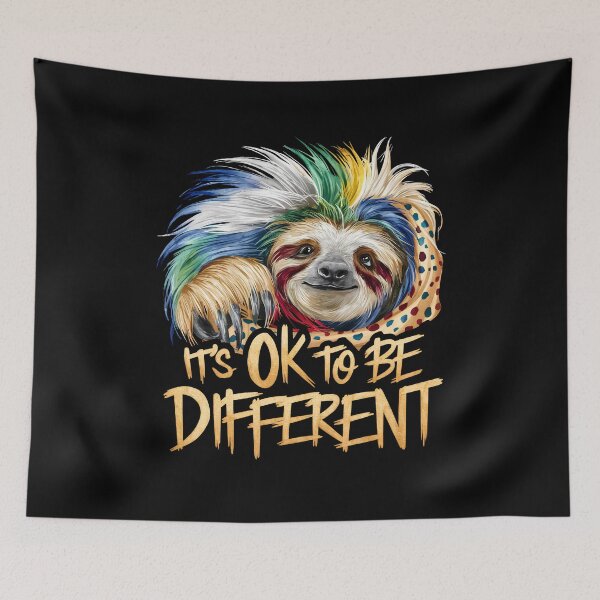 Item preview, IT'S OK TO BE DIFFERENT - COLORFUL SLOTH - AUTISM AWARENESS MONTH designed and sold by justyna-s28.