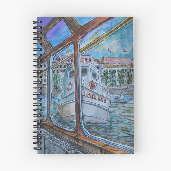 Item preview, Watercolor Sketch - Tour Boats in Hamburg designed and sold by Igor Pozdnyakov.