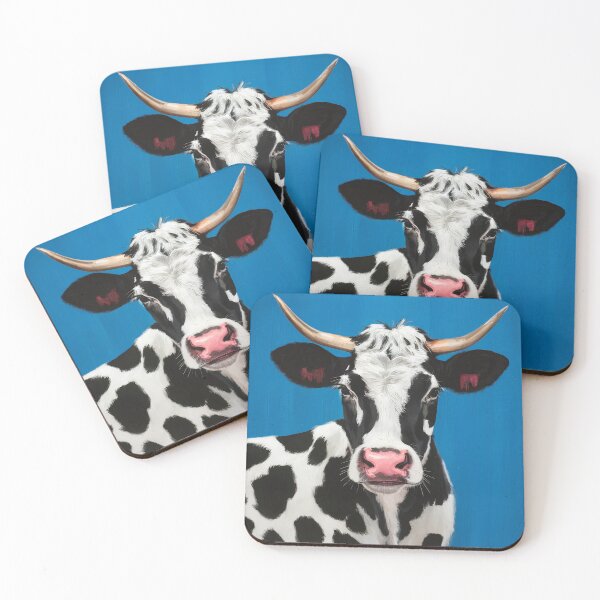 Item preview, COW ON THE BLUE BACKGROUND  designed and sold by justyna-s28.