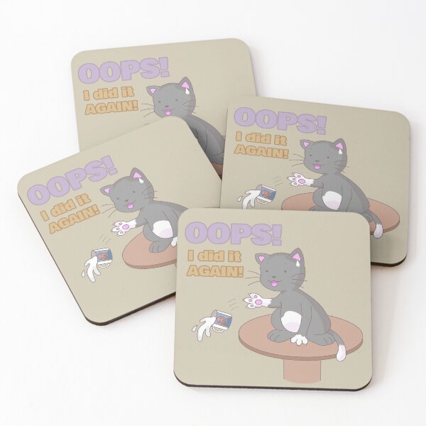 Item preview, Cat knocking over a mug and saying "Oops! I did it again" designed and sold by rafael-e-h.