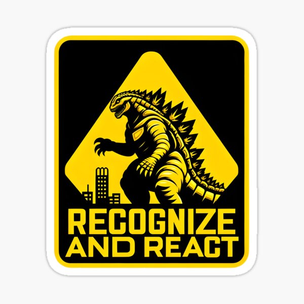 Item preview, Señal de seguridad Kaiju Reconocer y reaccionar designed and sold by RetroDig.