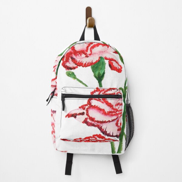 Item preview, red and pink carnation watercolor painting  designed and sold by ColorandColor.