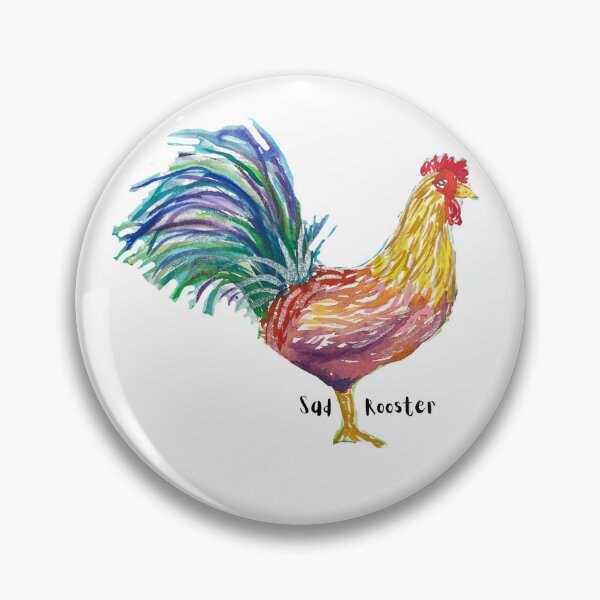 Item preview, Sad Rooster watercolor painting designed and sold by Joyful Joany Creates.