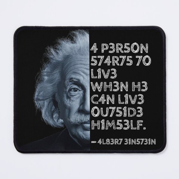 Item preview, Albert Einstein quote: A person starts to live when he can live outside himself. designed and sold by UrbanStoic.