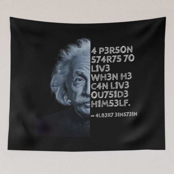 Artikelvorschau, Zitat von Albert Einstein: „Ein Mensch beginnt zu leben, wenn er außerhalb seiner selbst leben kann.“ entworfen und verkauft von UrbanStoic.