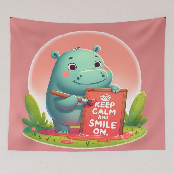 Item preview, The Joyful Hippopotamus: Spreading Smiles designed and sold by 0penvimark.
