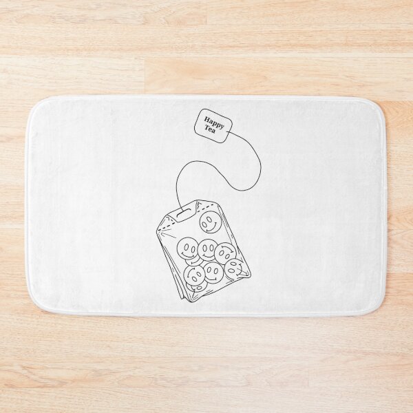 Item preview, Black Happy faces, Tea Bag | Minimalistic Style Tattoo Design Line Art Illustration Culture  designed and sold by bymtsef.