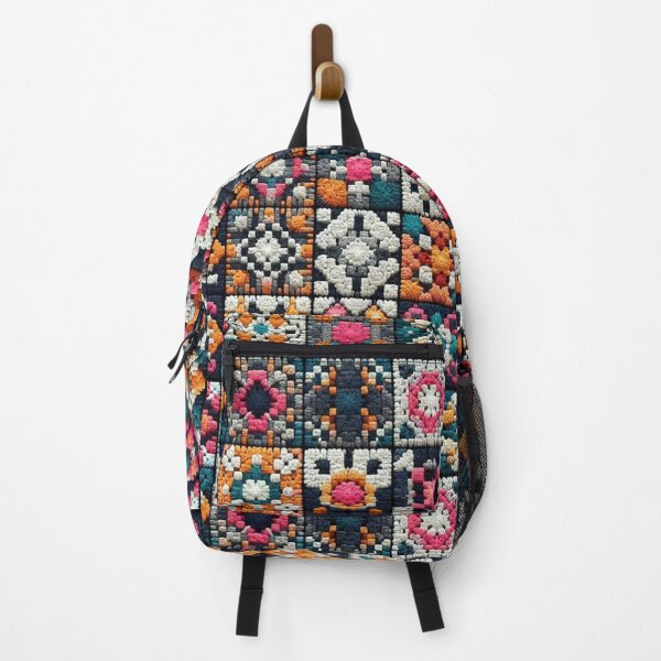 Item preview, Granny Squares Fashion Decor - Granny Crochet Blanket Print designed and sold by Heritage Hive Studio.