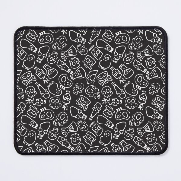 Item preview, Skull Ditsy Pattern White on Black designed and sold by FoxnLlama.