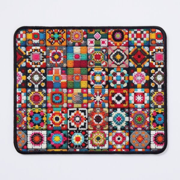 Item preview, My Granny Squares Fashion Decor - Granny Crochet Blanket Print designed and sold by Heritage Hive Studio.