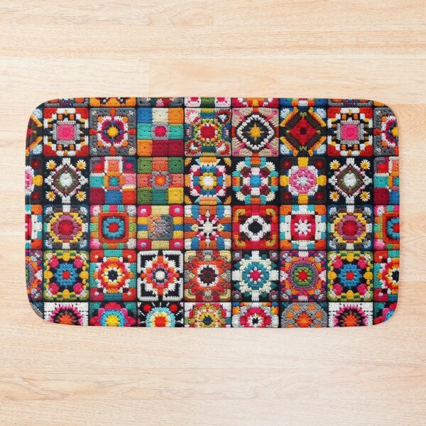 Item preview, My Granny Squares Fashion Decor - Granny Crochet Blanket Print designed and sold by Heritage Hive Studio.