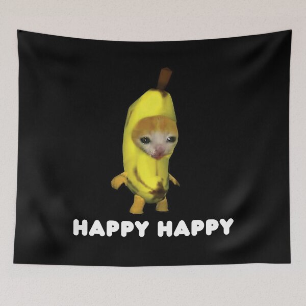Item preview, Happy Banana Cat Meme designed and sold by FloraPlantTees.