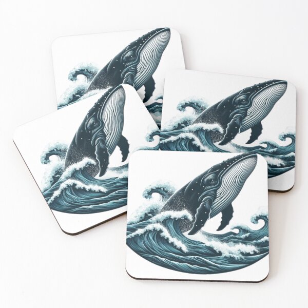 Item preview, A Powerful image of a right whale breaching the waves designed and sold by joana300.