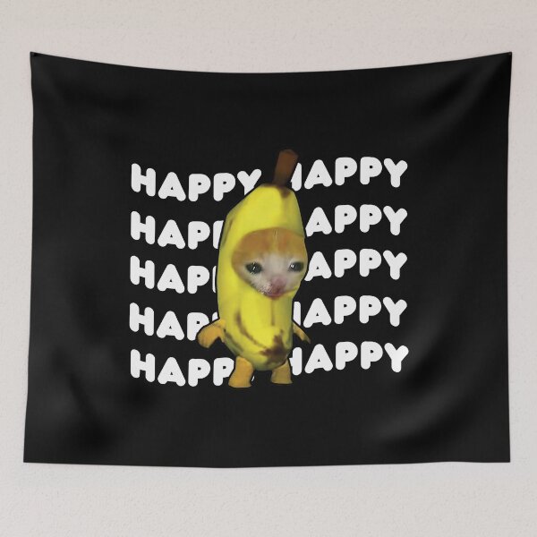 Item preview, Happy Banana Cat Meme designed and sold by FloraPlantTees.