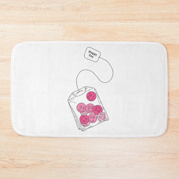 Item preview, Pink Happy faces, Tea Bag | Minimalistic Style Tattoo Design Line Art Illustration Culture  designed and sold by bymtsef.