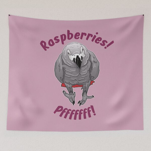 Item preview, African grey parrot Raspberries designed and sold by einsteinparrot.