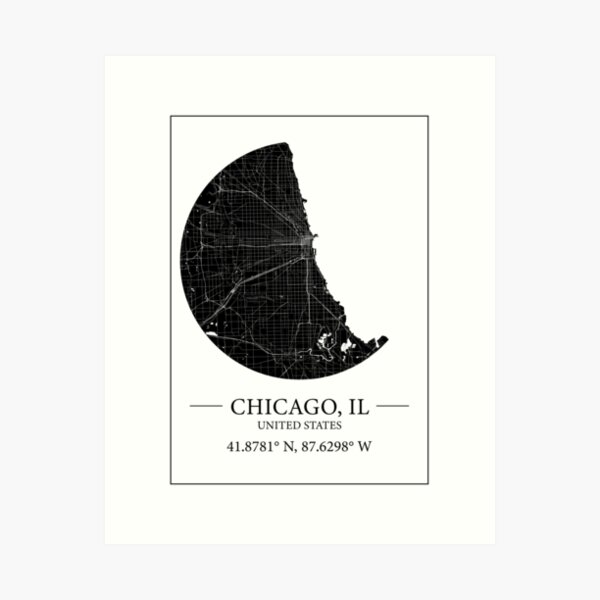 Item preview, Chicago map designed and sold by Mapmingle.