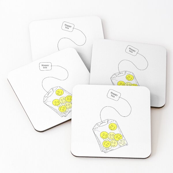 Item preview, Yellow Happy faces, Tea Bag | Minimalistic Style Tattoo Design Line Art Illustration Culture  designed and sold by bymtsef.