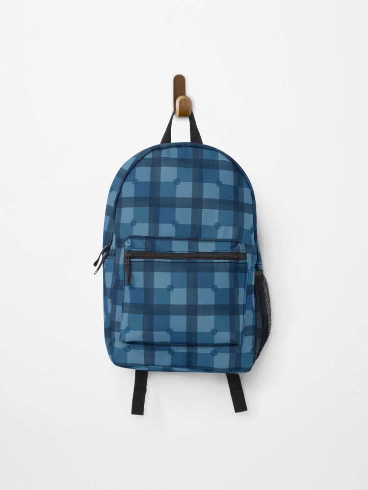 Thumbnail 1 of 3, Backpack, Check blue pattern designed and sold by Caseymax.