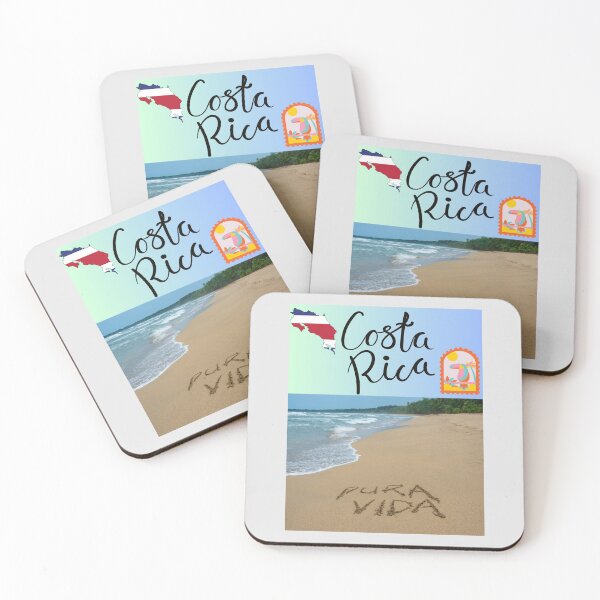 Item preview, Costa Rica: Beach,  Pura Vida, Flag, Stamp designed and sold by Planet Agora.