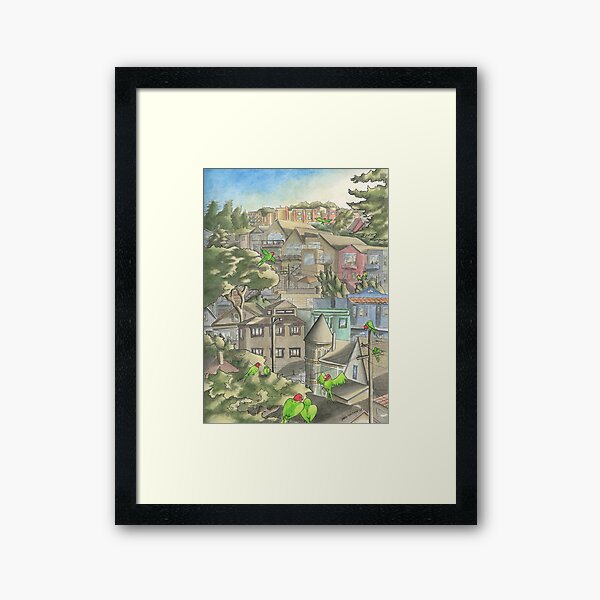 Vista previa del artículo con la obra «"Los loros salvajes de Corona Heights"», diseñado y vendido por Robin Galante Art .