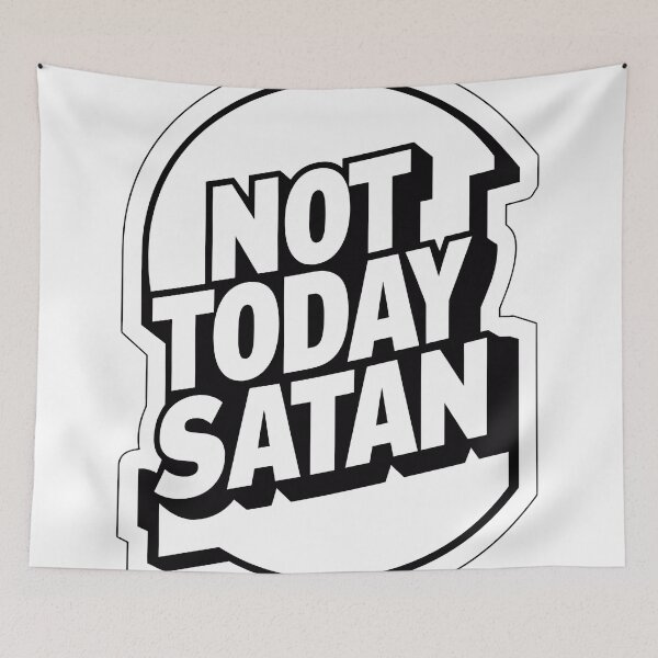Item preview, Not Today Satan Black and White Sticker, Bold Typographic Decal, Laptop and Water Bottle Decoration, Motivational Quote designed and sold by WatermelonPink.